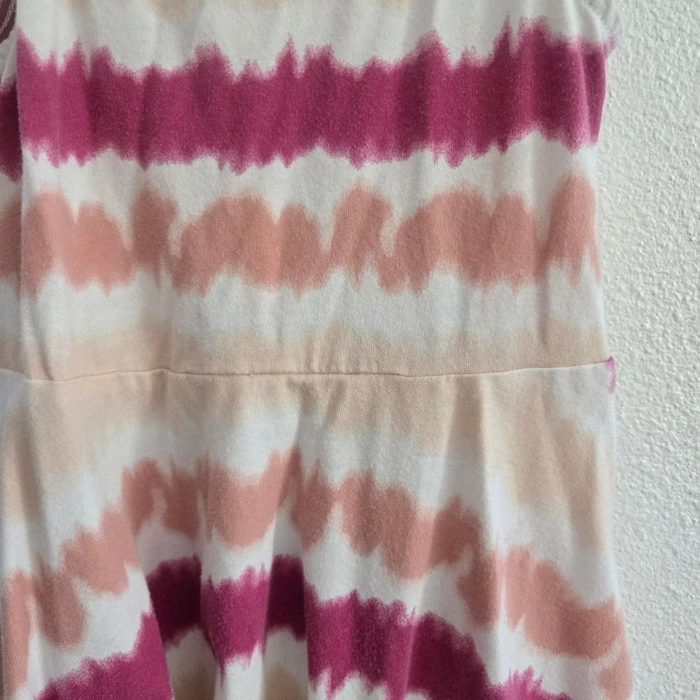 The‎ Childrens Place Girls Pink Peach Tie Dye Sleeveless Shoulder Tie Dress 4T - Picture 3 of 5